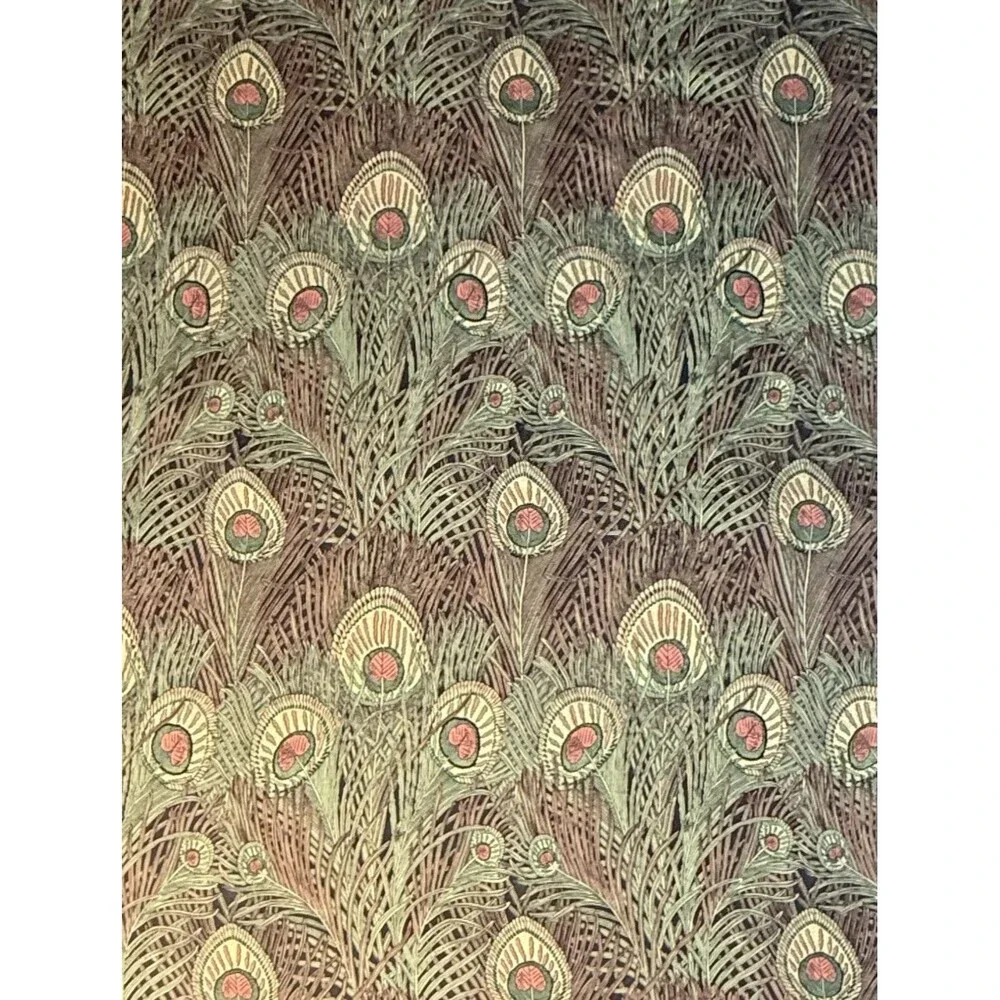 Vintage Liberty of London All Silk Peacock Feather Scarf 34” Made in England